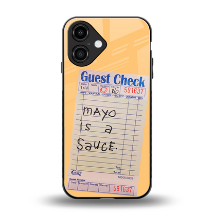 mayo is a sauce back phone cover | glass case for iphone 16