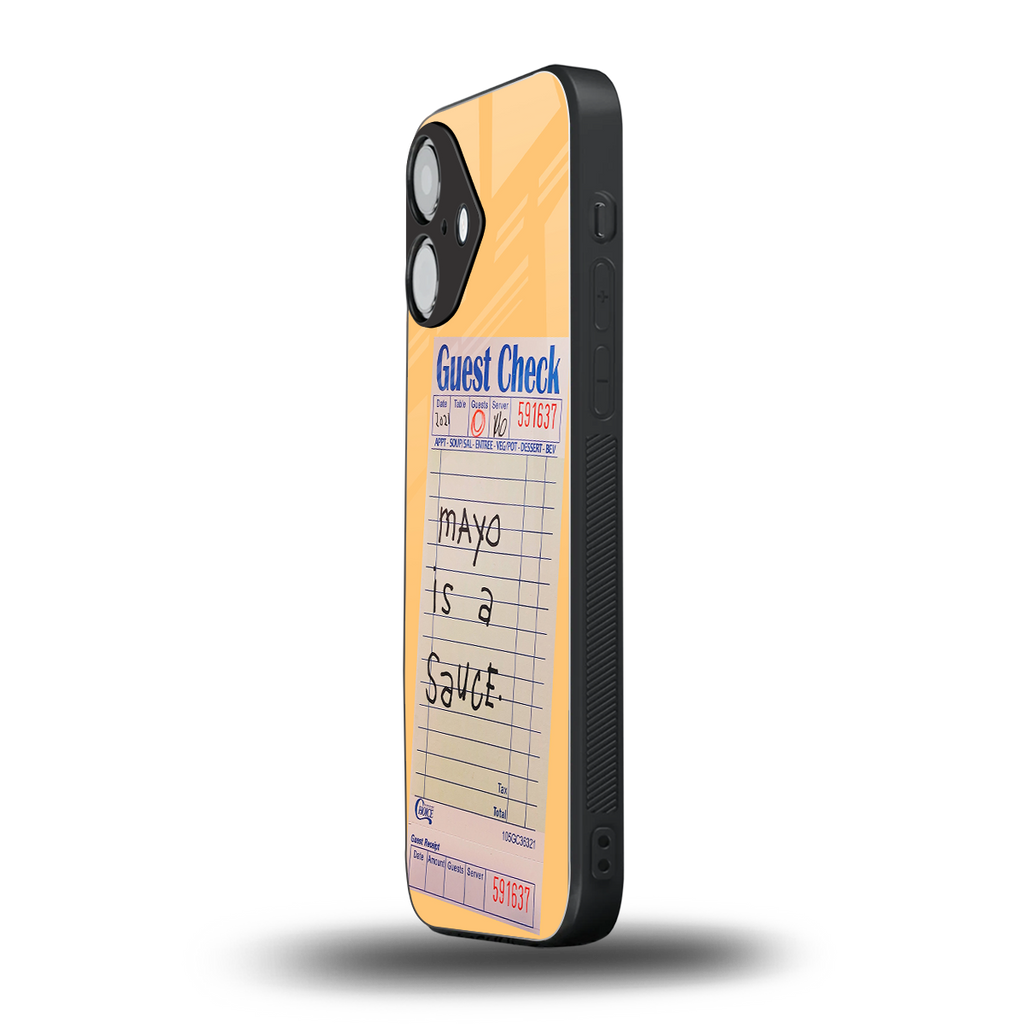 mayo is a sauce back phone cover | glass case for iphone 16