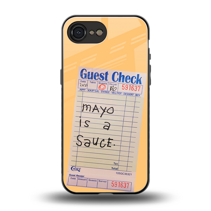 mayo is a sauce back phone cover | glass case for iphone 16e