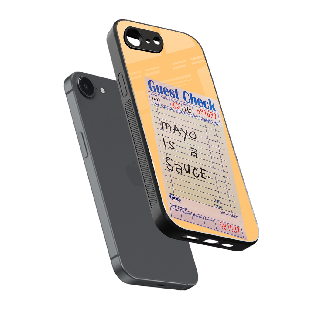 mayo is a sauce back phone cover | glass case for iphone 16e