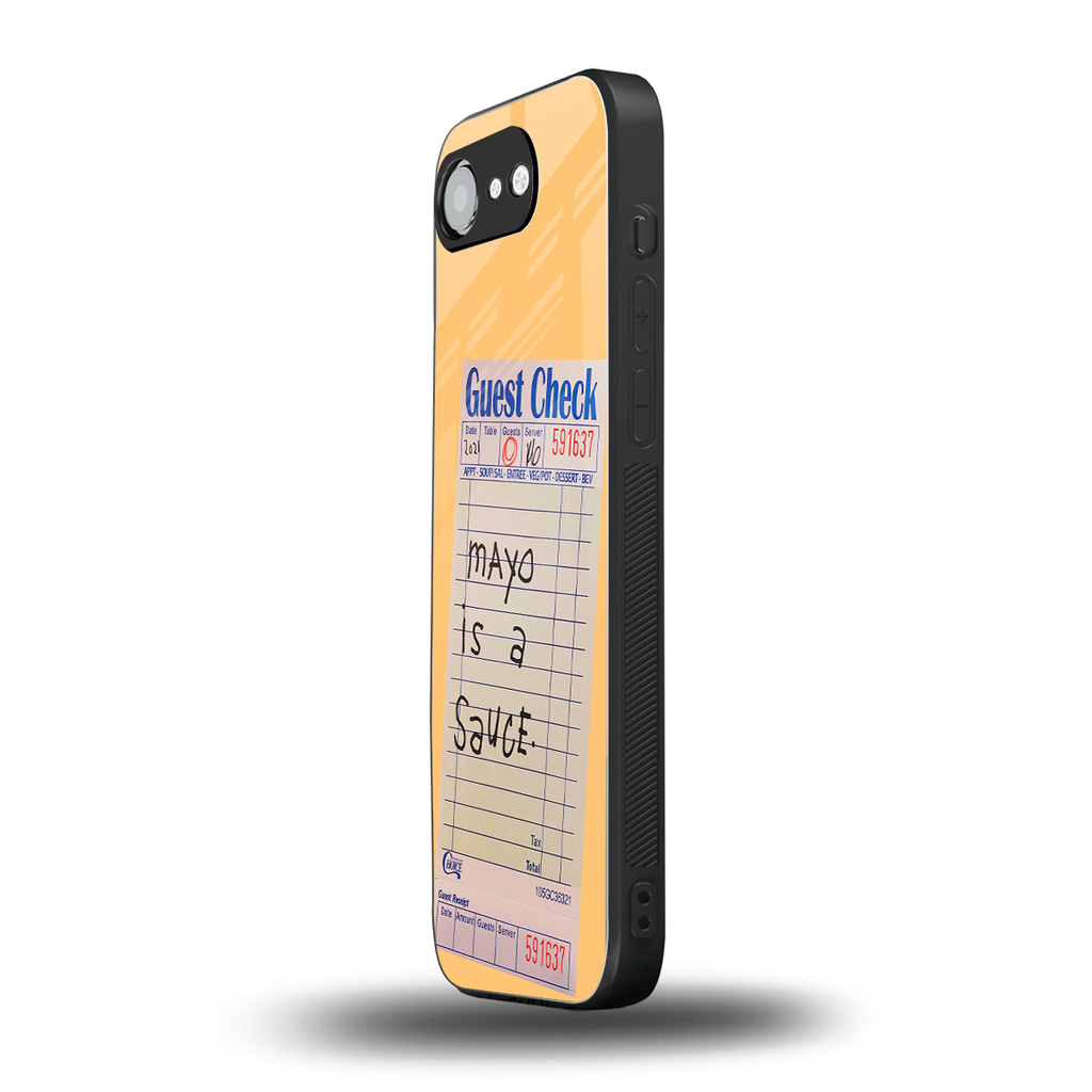 mayo is a sauce back phone cover | glass case for iphone 16e