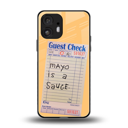 mayo is a sauce back phone cover | glass case for nothing phone 2