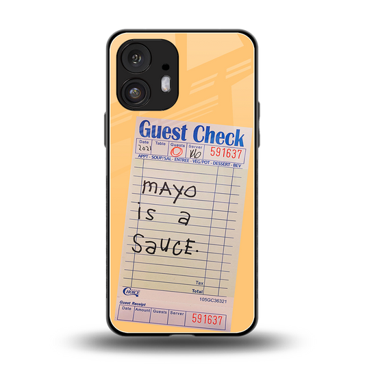 mayo is a sauce back phone cover | glass case for nothing phone 2