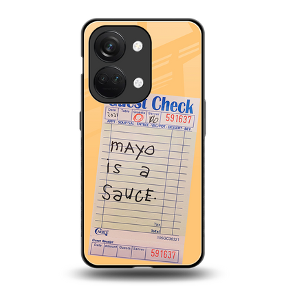 mayo is a sauce back phone cover | glass case for oneplus nord 3