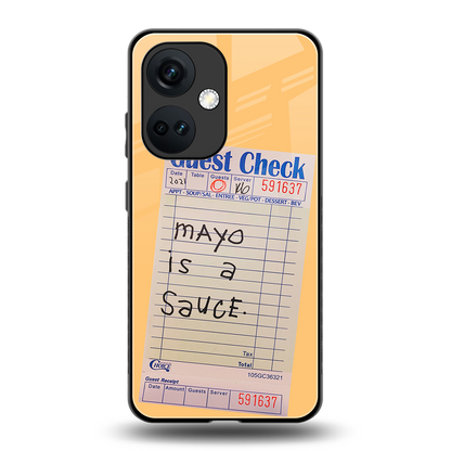 mayo is a sauce back phone cover | glass case for oneplus nord ce 3