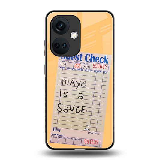 mayo is a sauce back phone cover | glass case for oneplus nord ce 3