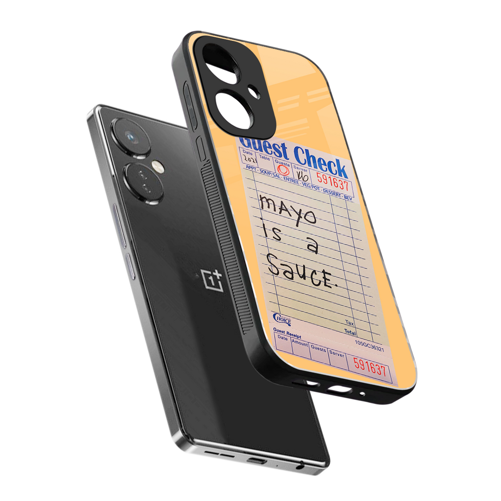 mayo is a sauce back phone cover | glass case for oneplus nord ce 3