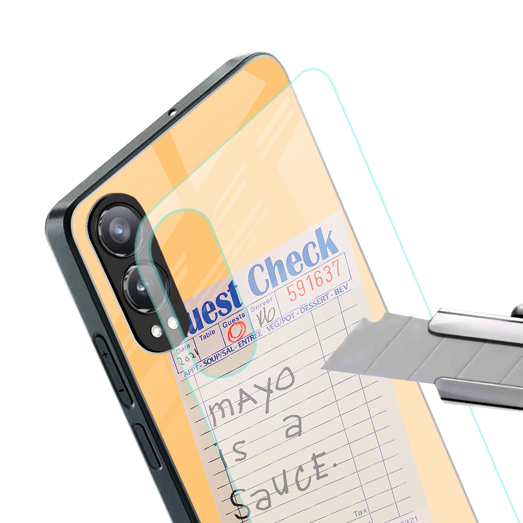 mayo is a sauce back phone cover | glass case for oneplus nord ce 4 lite