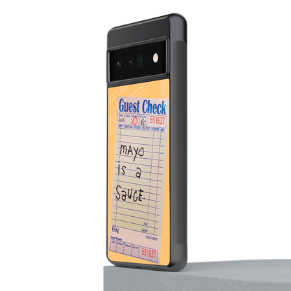 mayo is a sauce back phone cover | glass case for google pixel 6 pro