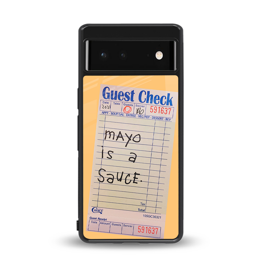 mayo is a sauce back phone cover | glass case for google pixel 6