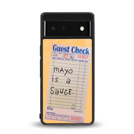 mayo is a sauce back phone cover | glass case for Google Pixel 6A