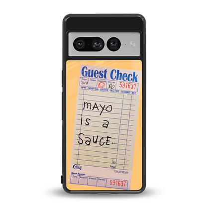 mayo is a sauce back phone cover | glass case for google pixel 7 pro