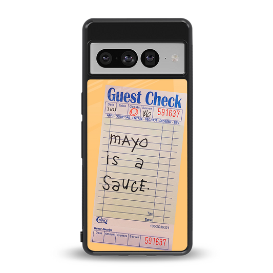 mayo is a sauce back phone cover | glass case for google pixel 7 pro