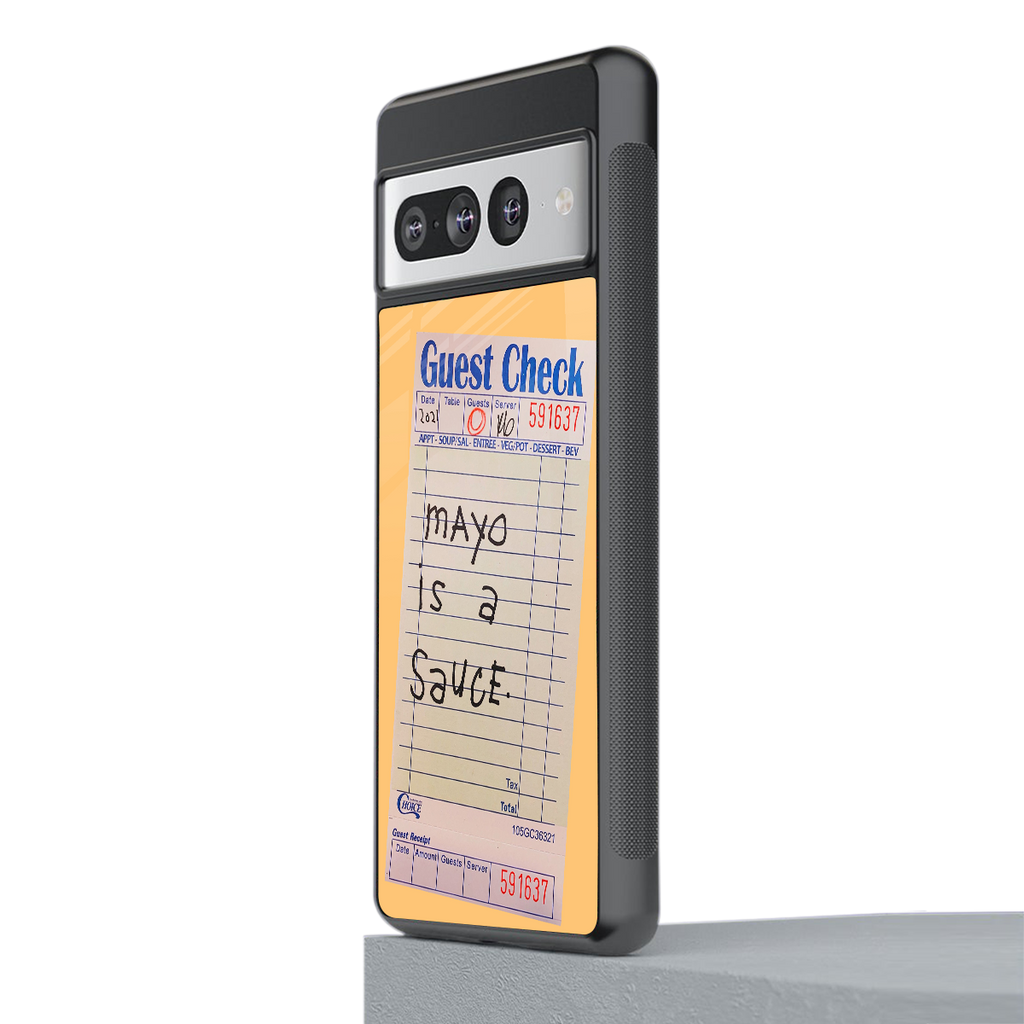 mayo is a sauce back phone cover | glass case for google pixel 7 pro