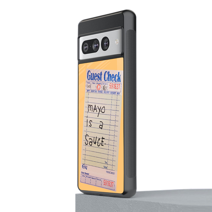 mayo is a sauce back phone cover | glass case for google pixel 7 pro