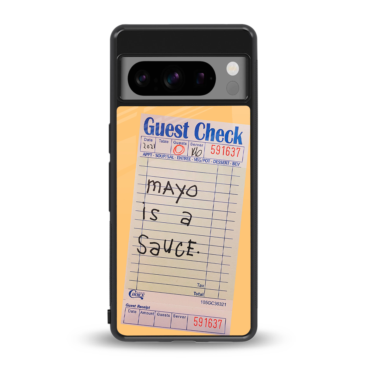 mayo is a sauce back phone cover | glass case for google pixel 8 pro