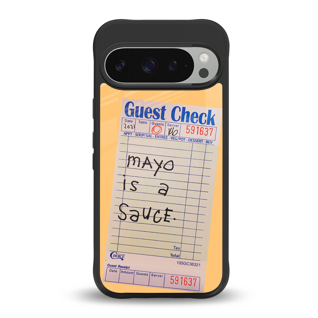 mayo is a sauce back phone cover | glass case for google pixel 9 pro