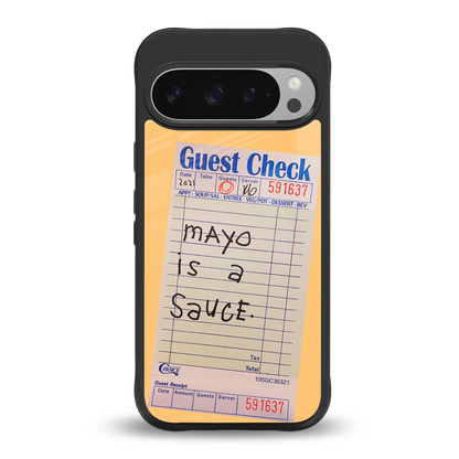 mayo is a sauce back phone cover | glass case for google pixel 9 pro xl