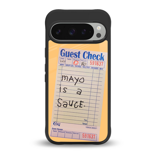 mayo is a sauce back phone cover | glass case for google pixel 9 pro xl