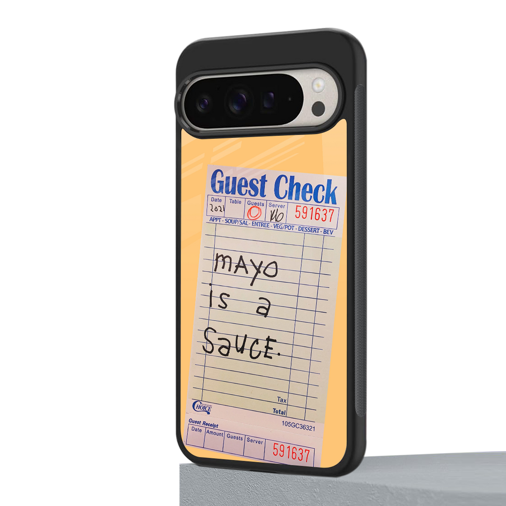 mayo is a sauce back phone cover | glass case for google pixel 9 pro
