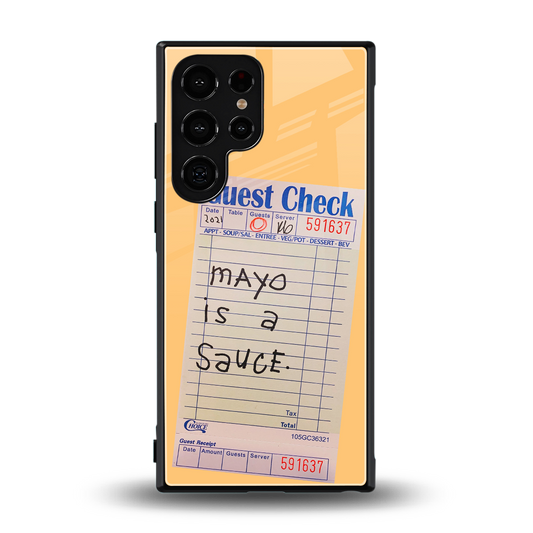 mayo is a sauce back phone cover | glass case for samsung galaxy s23 ultra