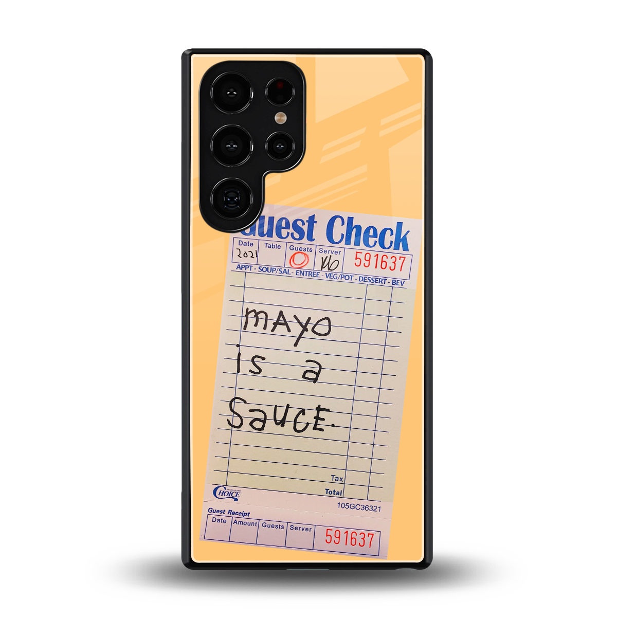 mayo is a sauce back phone cover | glass case for samsung galaxy s25 ultra
