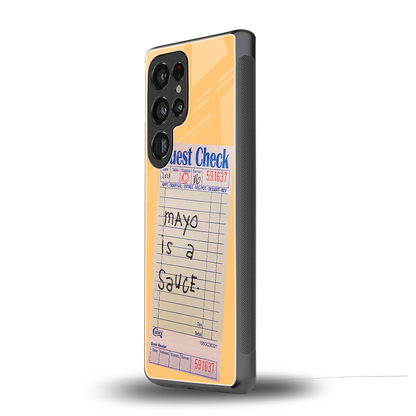 mayo is a sauce back phone cover | glass case for samsung galaxy s25 ultra