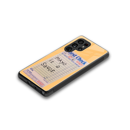 mayo is a sauce back phone cover | glass case for samsung galaxy s25 ultra