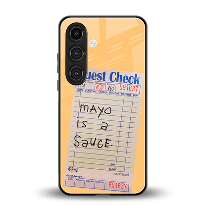 mayo is a sauce back phone cover | glass case for samsung galaxy s24 plus