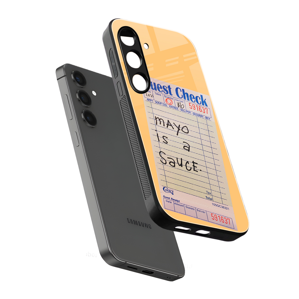 mayo is a sauce back phone cover | glass case for samsung galaxy s24 plus