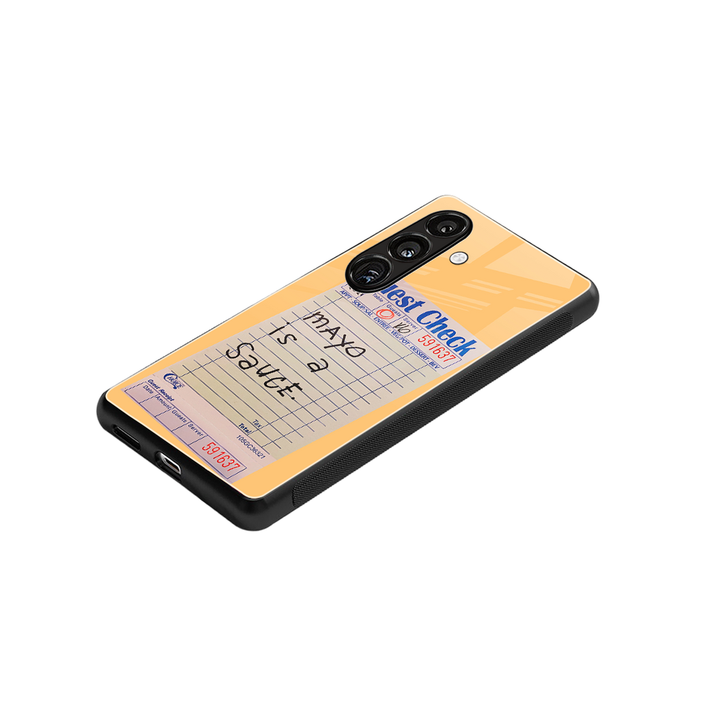 mayo is a sauce back phone cover | glass case for samsung galaxy s25
