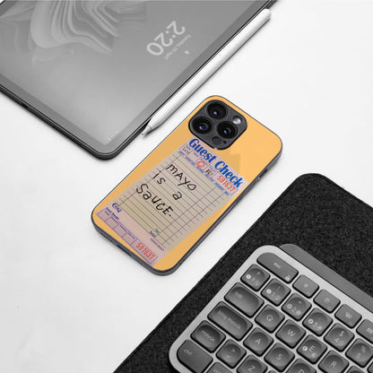 mayo is a sauce back phone cover | glass case for iphone 16 pro max