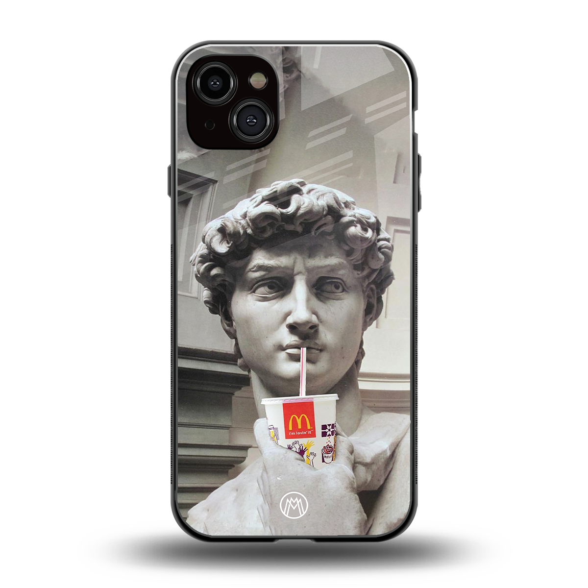 mc david back phone cover | glass case for iphone 15 plus