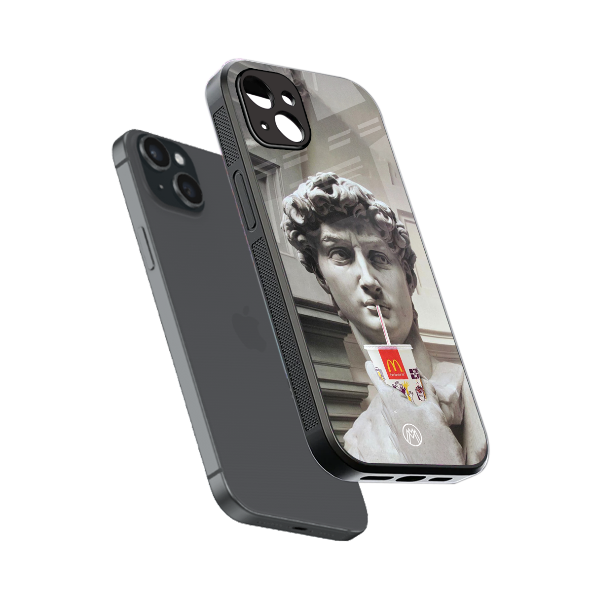 mc david back phone cover | glass case for iphone 15 plus