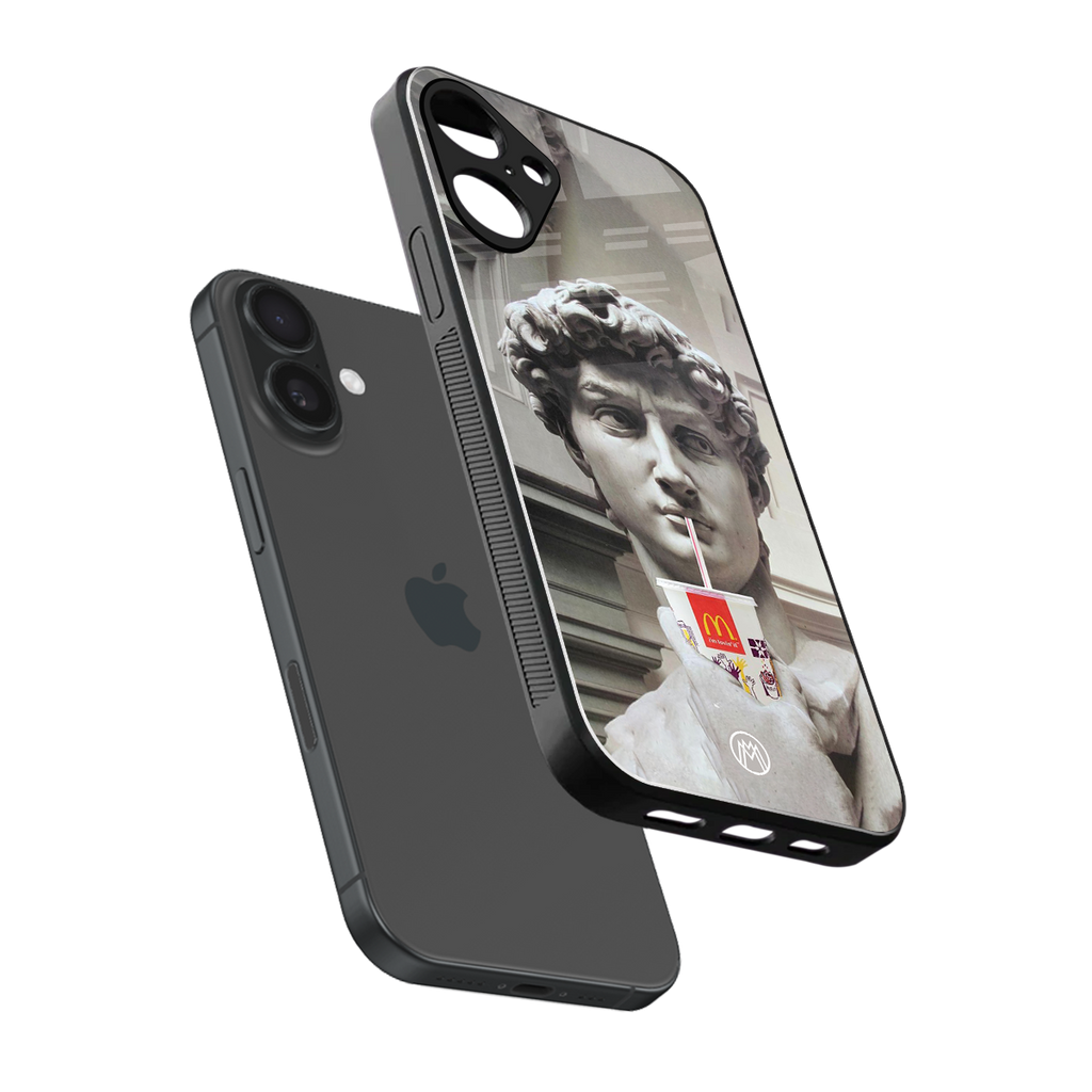 mc david back phone cover | glass case for iphone 16 plus