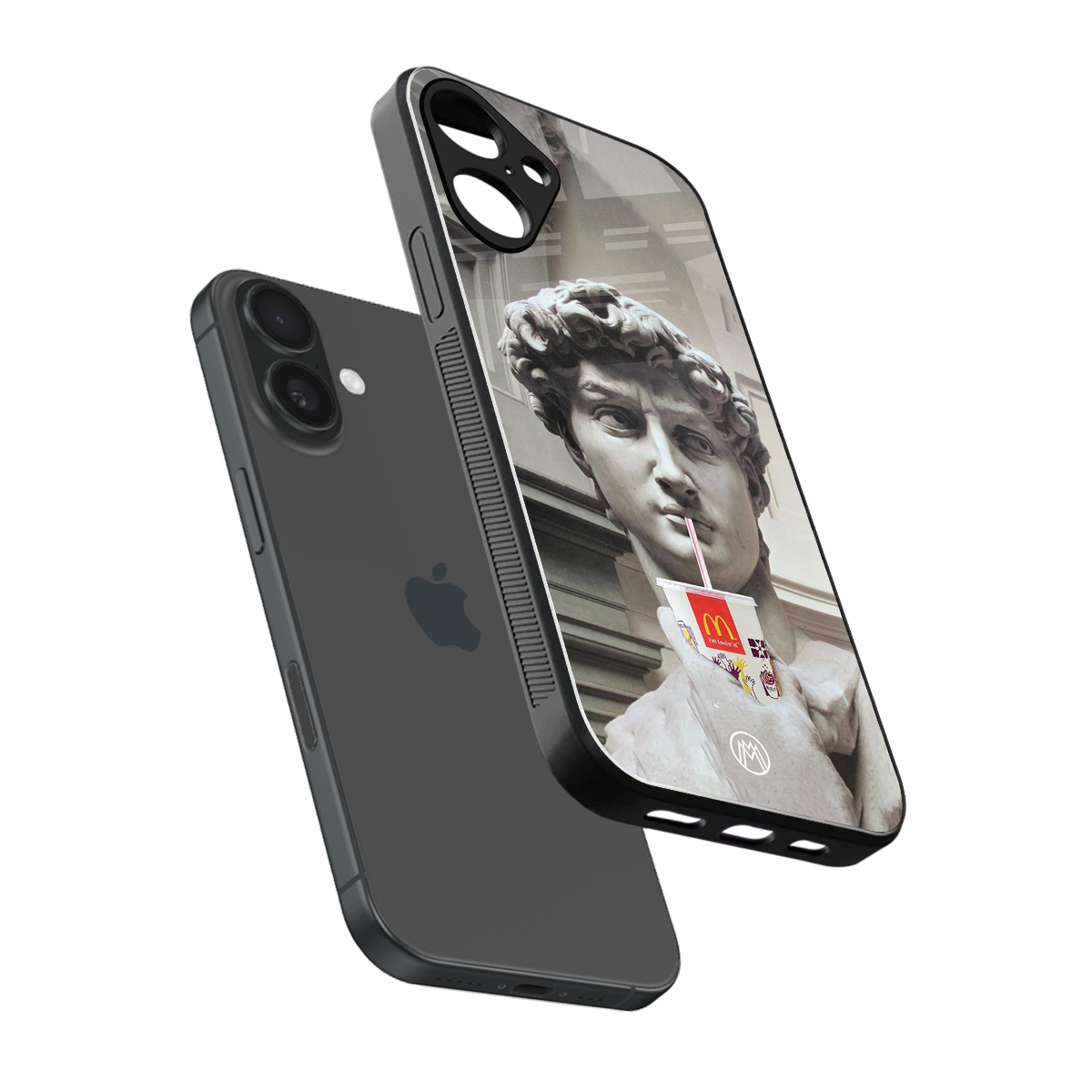 mc david back phone cover | glass case for iphone 16 plus