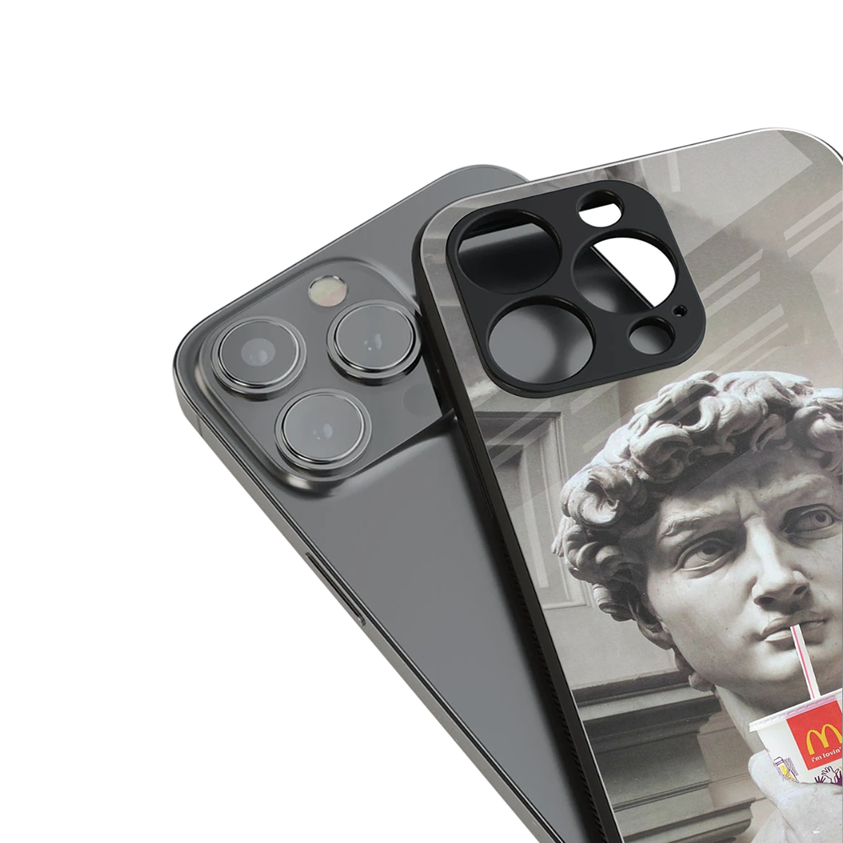 mc david back phone cover | glass case for iphone 14 pro