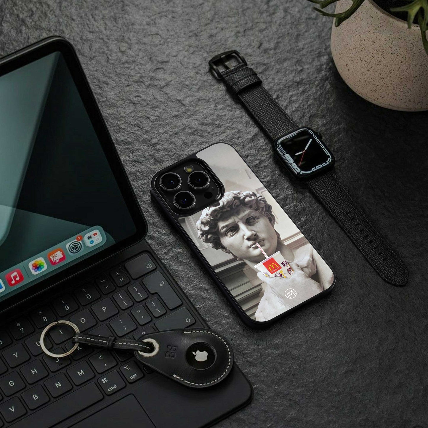 mc david back phone cover | glass case for iphone 14 plus