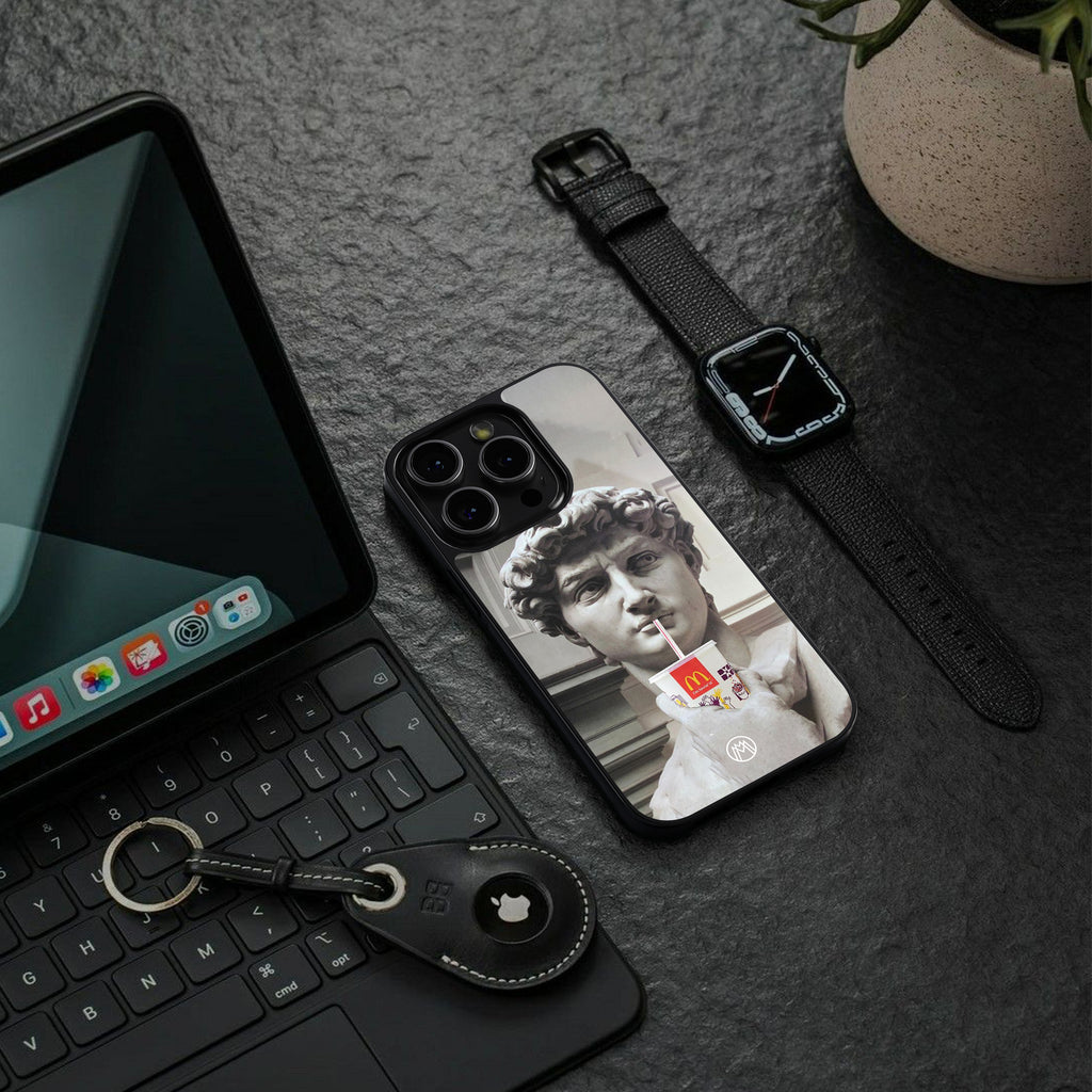mc david back phone cover | glass case for iphone 15 pro