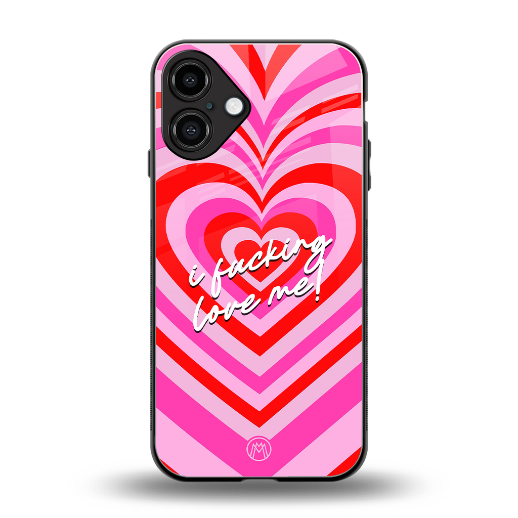 me first back phone cover | glass case for iphone 16 plus