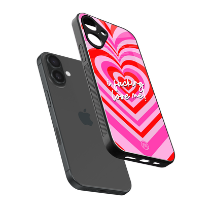 me first back phone cover | glass case for iphone 16 plus