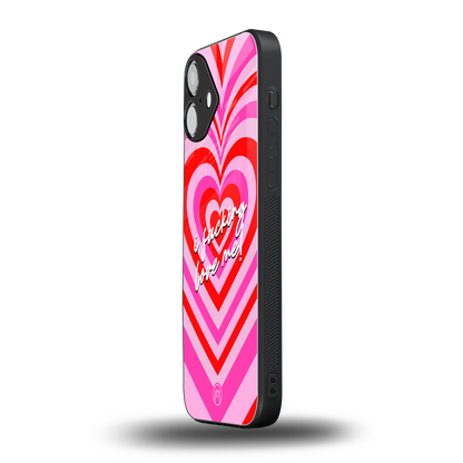 me first back phone cover | glass case for iphone 16 plus