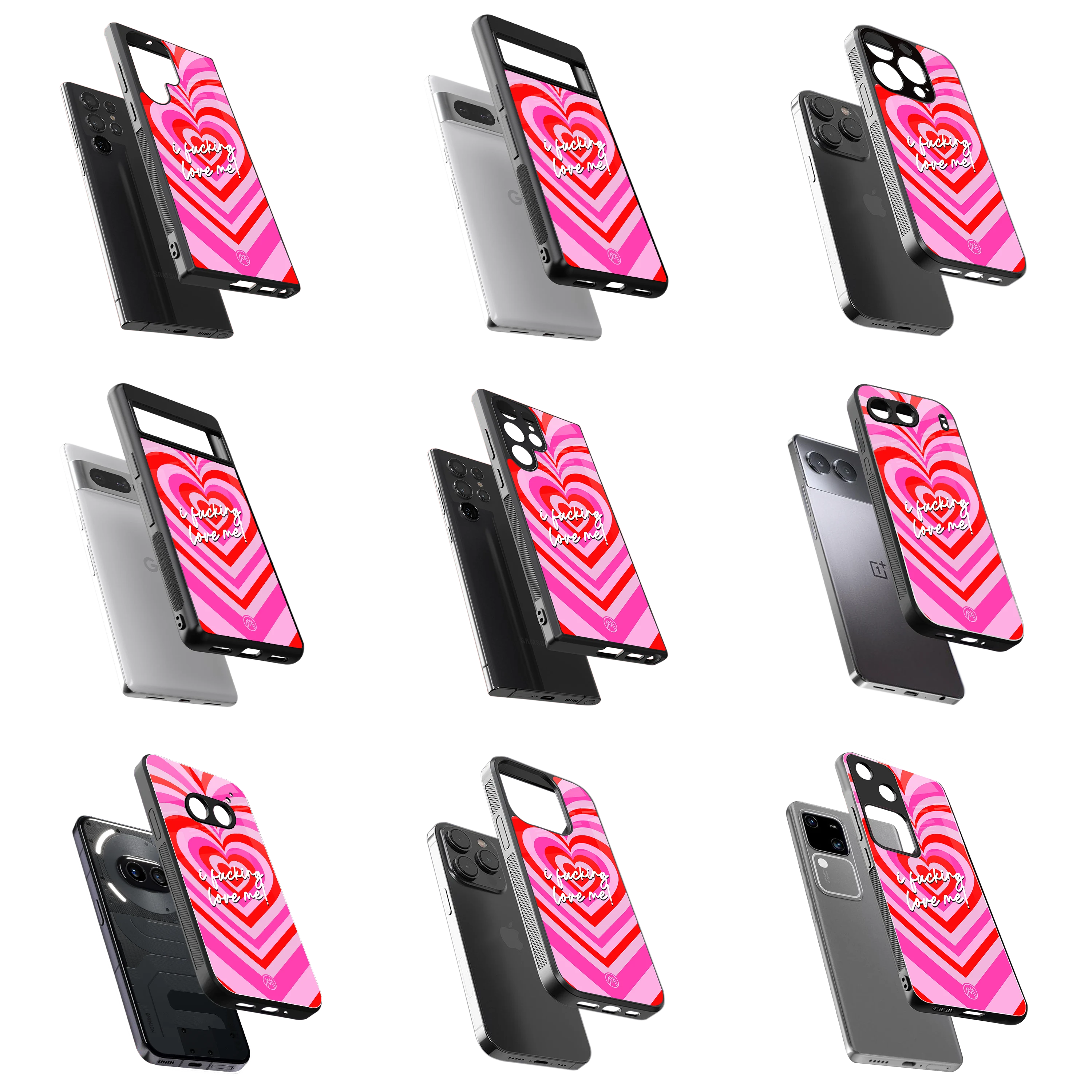 Durable Glass Back Mobile Case for iPhone, Samsung, OnePlus, Google Pixel, Redmi, Vivo, Oppo