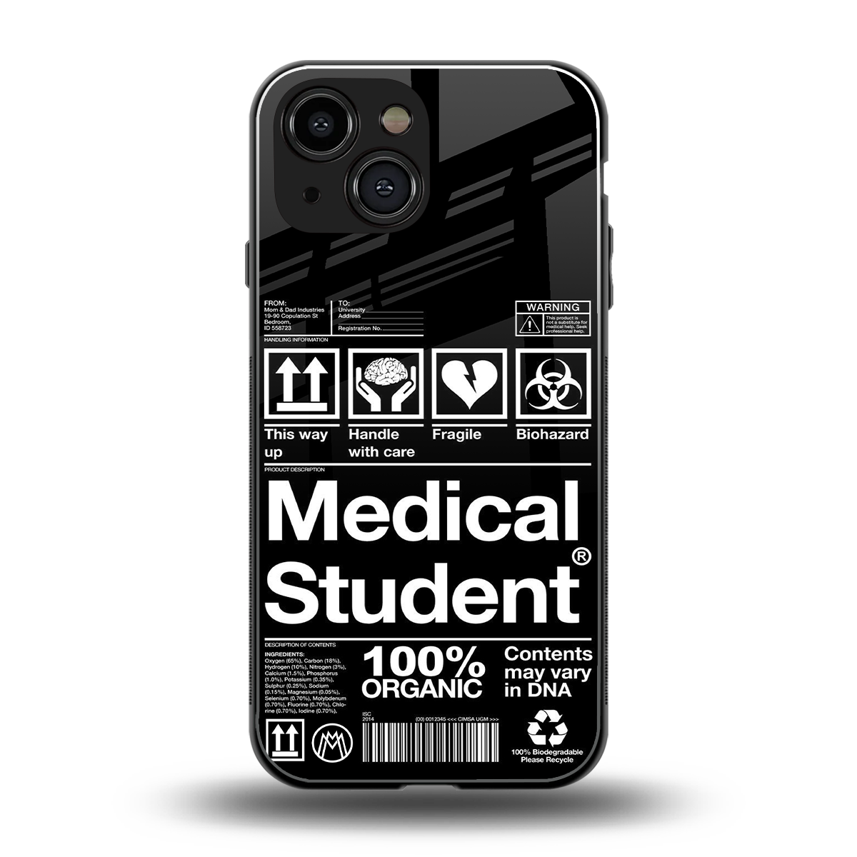 medical student back phone cover | glass case for iphone 13 mini