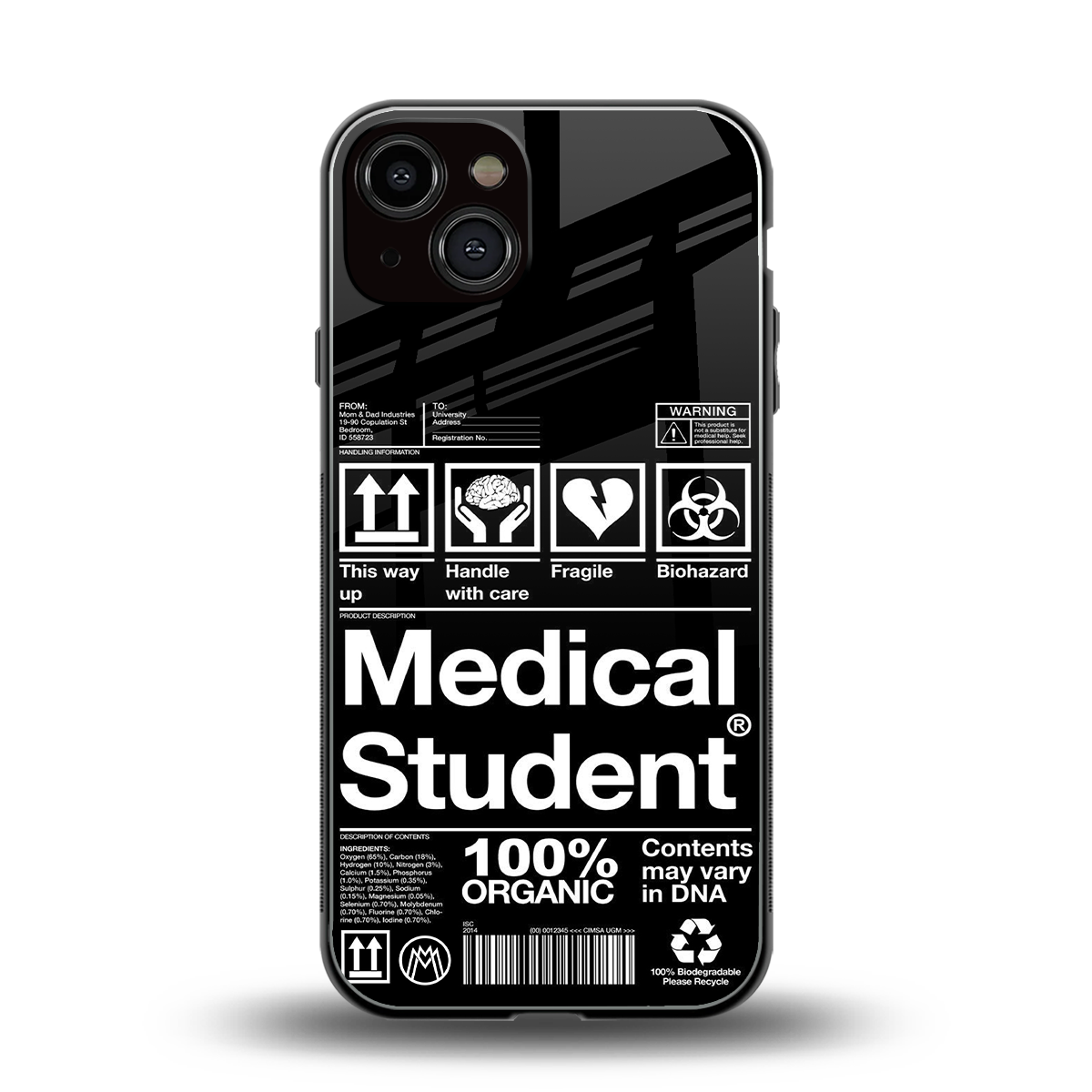 medical student back phone cover | glass case for iphone 13