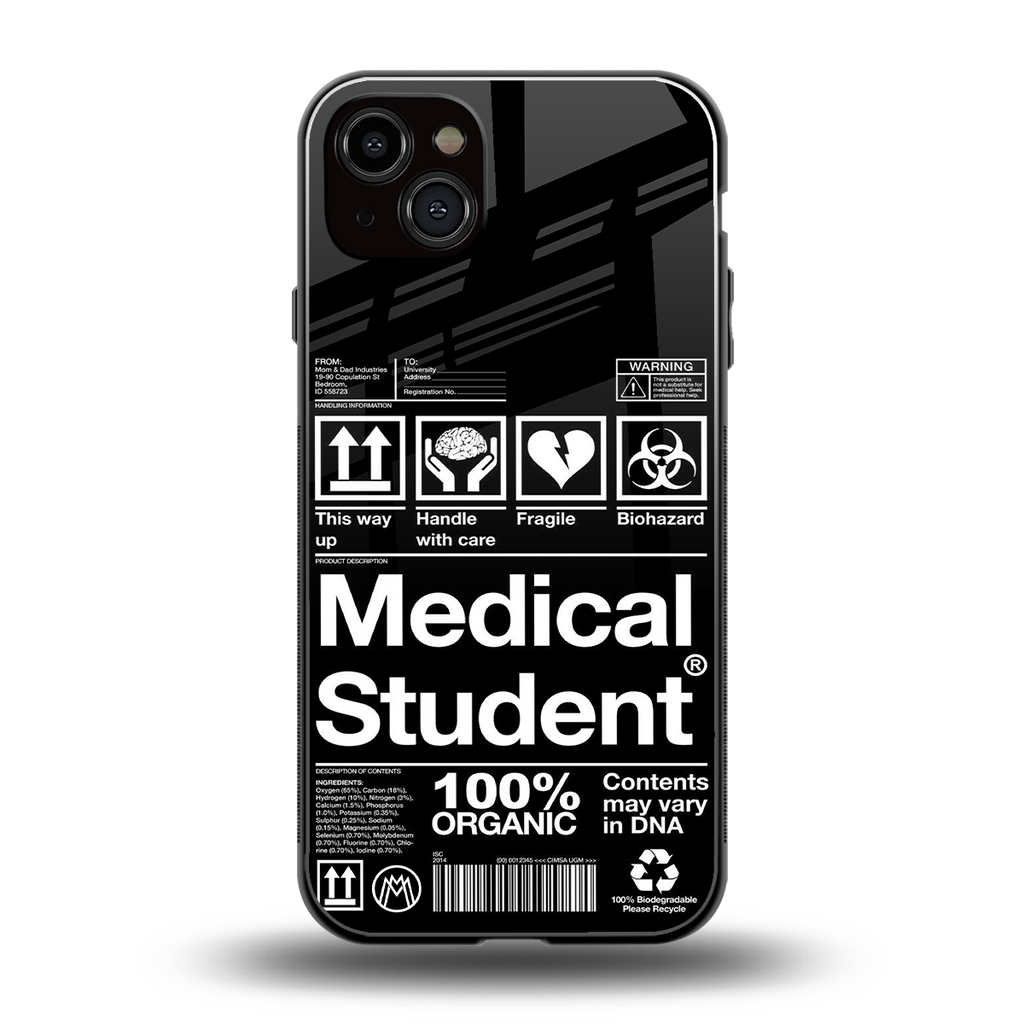medical student back phone cover | glass case for iphone 14 plus