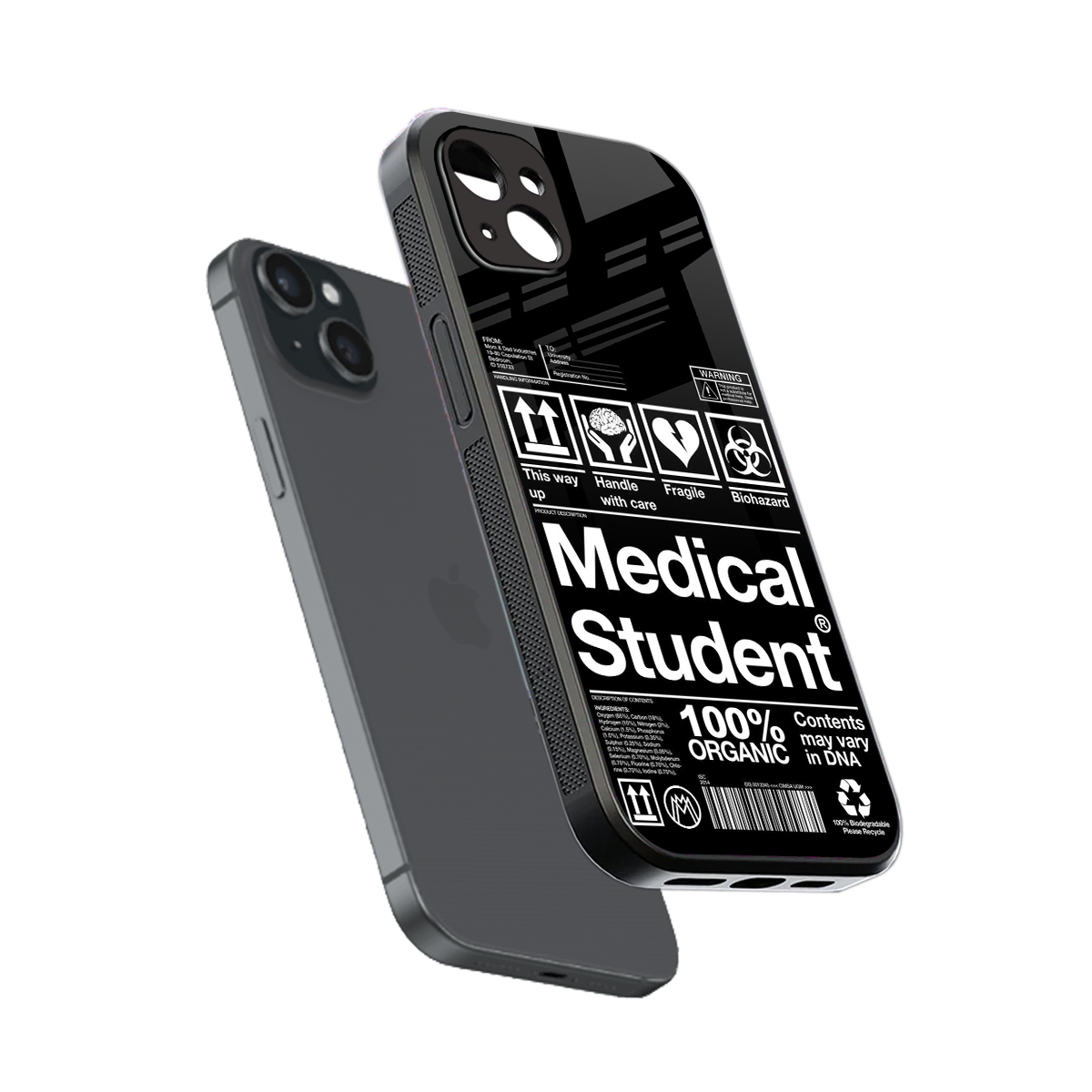 medical student back phone cover | glass case for iphone 15 plus