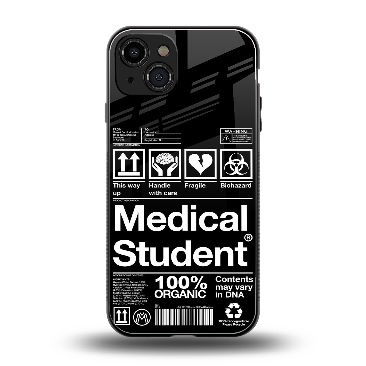 medical student back phone cover | glass case for iphone 15