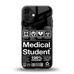 medical student back phone cover | glass case for iphone 16 plus