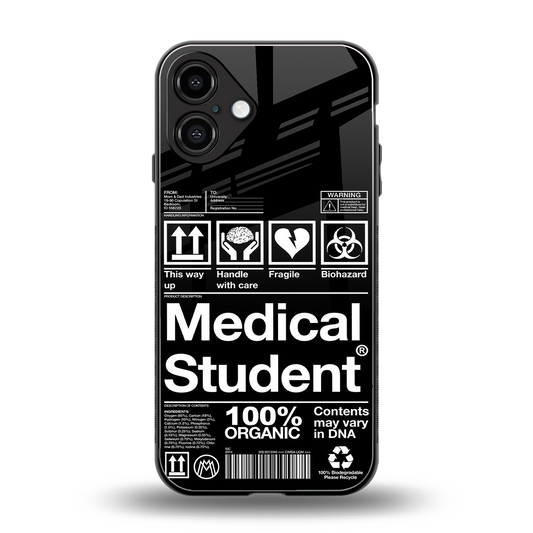 medical student back phone cover | glass case for iphone 16 plus